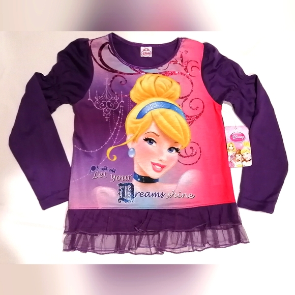 Disney Cinderella Princess Girls Long Sleeved Pajamas NWT Size 6X Rare - Picture 2 of 9